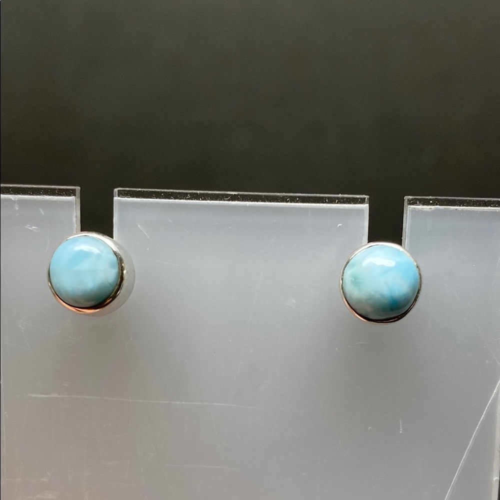 Elegant Silver and Blue Stud Earrings